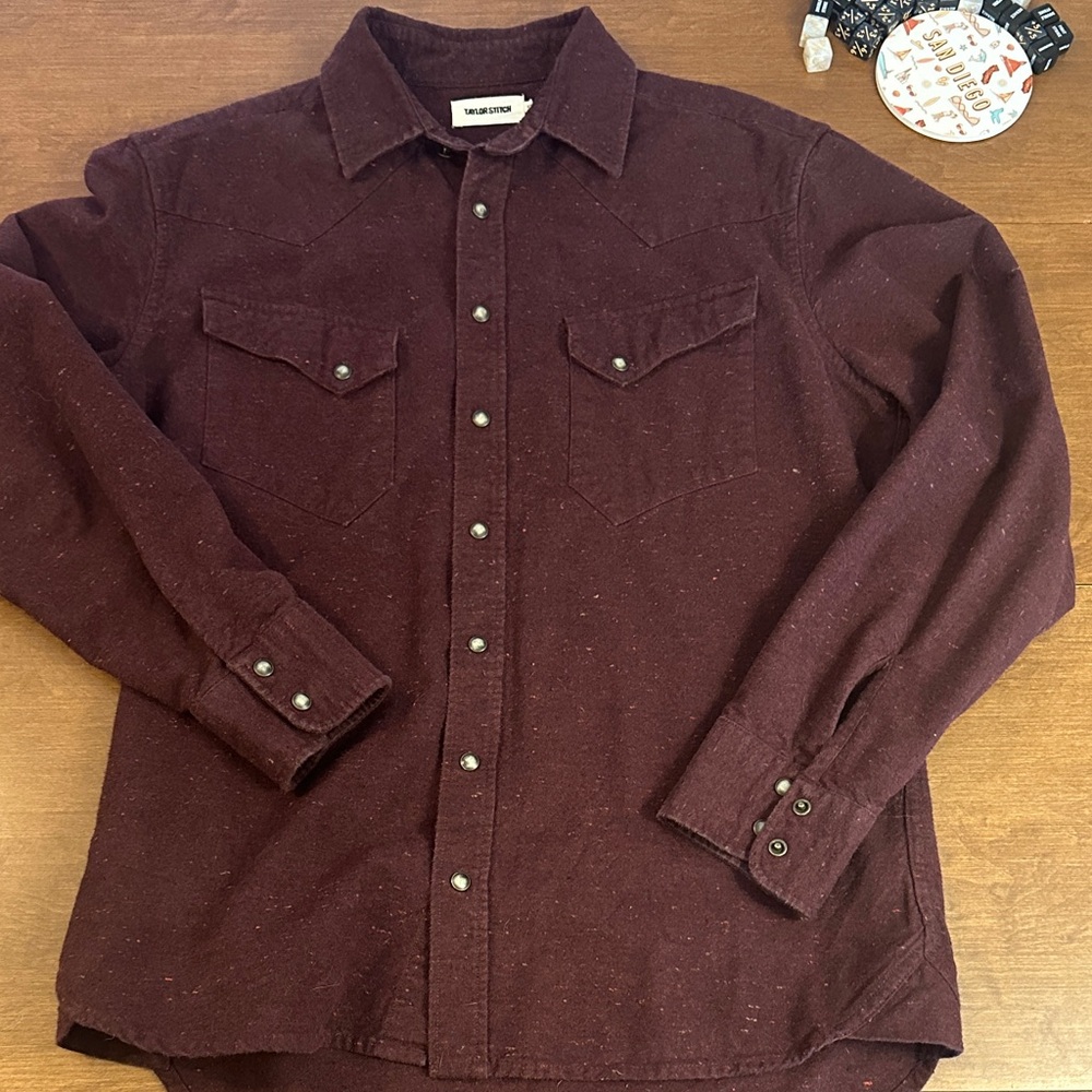 Taylor Stitch Men's Burgundy Button-Down Shirt